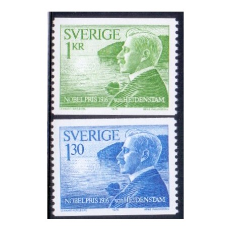 Sverige. 1976. Nobelpristagere 1,00-1,30 kr. AFA nr. 972-73 **    postfrisk stemplet FDC st,