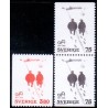 Sverige. 1977. Oskar Anderssons 75 Øre-3,80 kr. AFA nr. 987Co-88 ** (par+1)  postfrisk stemplet FDC st,