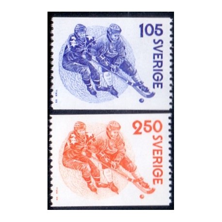 Sverige. 1979. Bandy. 1,05-2,50 kr. AFA nr. 1059-60 **   postfrisk stemplet FDC st,