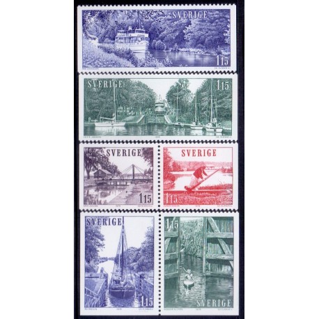 Sverige. 1979. Turistudgave komplet. AFA nr. 1070-1075Dnh ** (2 par+2)    postfrisk stemplet FDC st,
