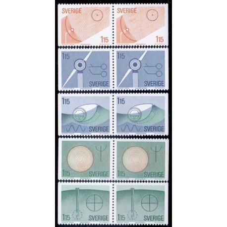 Sverige. 1980 Vedvarende energiformer. AFA nr. 1101-05 postfrisk sammentryk stemplet  hæfte FDC parstykkke