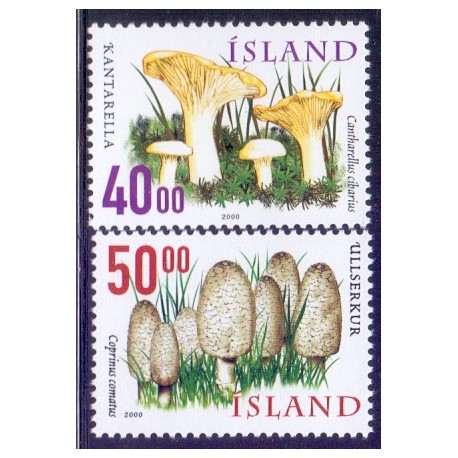 Island. 2000. Vilde svampe II. AFA nr. 928-29 **       postfrisk st. stemplet FDC