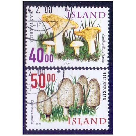 Island. 2000. Vilde svampe II. AFA nr. 928-29 **       postfrisk st. stemplet FDC