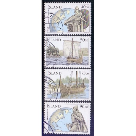 Island. 2000. Opdagelse af Amerika. AFA nr. 930-33 **     postfrisk st. stemplet FDC