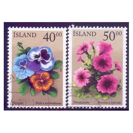 Island. 2000. Sommerblomster I. AFA nr. 943-44 **    postfrisk st. stemplet FDC