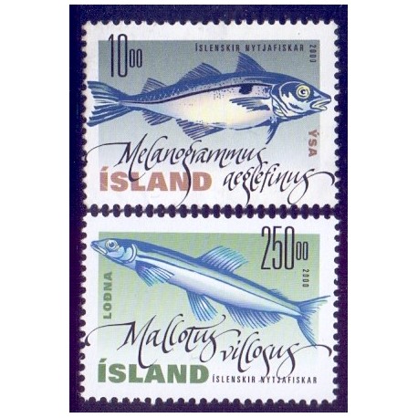 Island. 2000. Nyttefisk. AFA nr. 945-46 **    postfrisk st. stemplet FDC