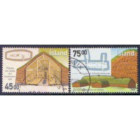 Island. 2000. Arkitektur. AFA nr. 950-51 **    postfrisk st. stemplet FDC