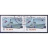Island. 2001. Kystvagten 75 år, i parstykke. AFA nr. 958Cv & 958Ch **   postfrisk st. stemplet FDC