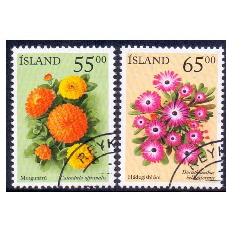 Island. 2001. Sommerblomster II. AFA nr. 960-61 **    postfrisk st. stemplet FDC