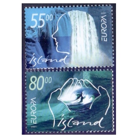 Island. 2001. Europamærker / CEPT. AFA nr. 966-67 **      postfrisk st. stemplet FDC