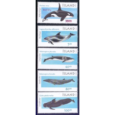 Island. 2001. Havpattedyr III. AFA nr. 973-77 **    postfrisk st. stemplet FDC