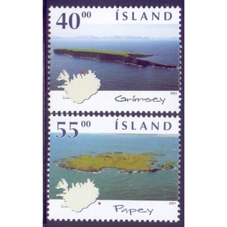 Island. 2001. Frimærkets dag. AFA nr. 978-79 **   postfrisk st. stemplet FDC