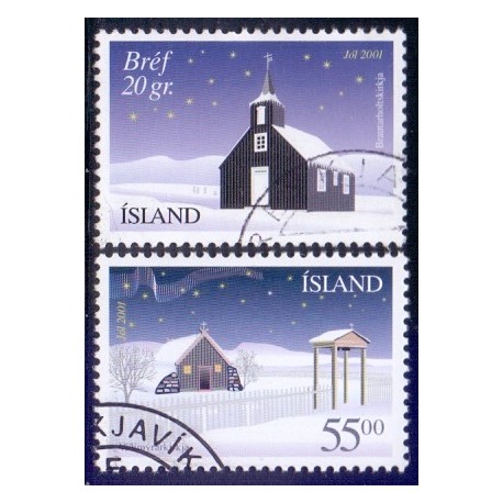 Island. 2001. Julefrimærker. AFA nr. 983-84 **   postfrisk st. stemplet FDC