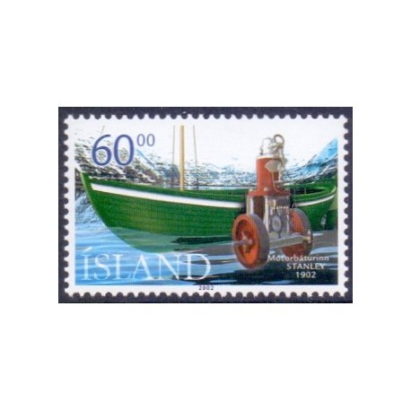 Island. 2002. Island´s første motorbåd. AFA nr. 987 **   postfrisk st. stemplet FDC