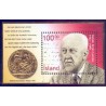 Island. 2002. Nobelpristager Halldor Laxness, GULD miniark. AFA nr. 988 **   postfrisk st. stemplet FDC