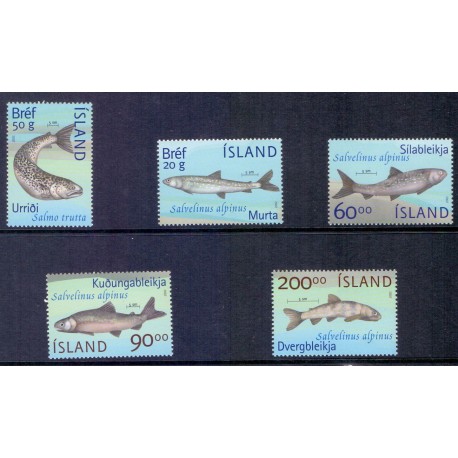 Island. 2002. Fisk. AFA nr. 997-1001 **  postfrisk st. stemplet FDC