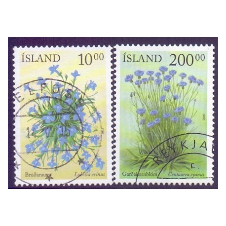 Island. 2002. Sommerblomster III. AFA nr. 1002-03 **  postfrisk st. stemplet FDC