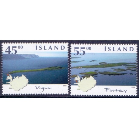 Island. 2002. Islandske Øer. AFA nr. 1005-06 **  postfrisk st. stemplet FDC
