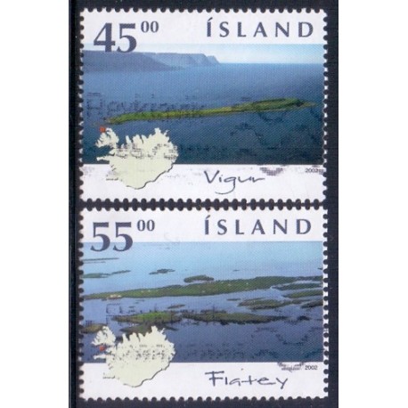Island. 2002. Islandske Øer. AFA nr. 1005-06 **  postfrisk st. stemplet FDC