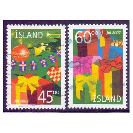 Island. 2002. Julefrimærker, AFA nr. 1009-10 **  postfrisk st. stemplet FDC
