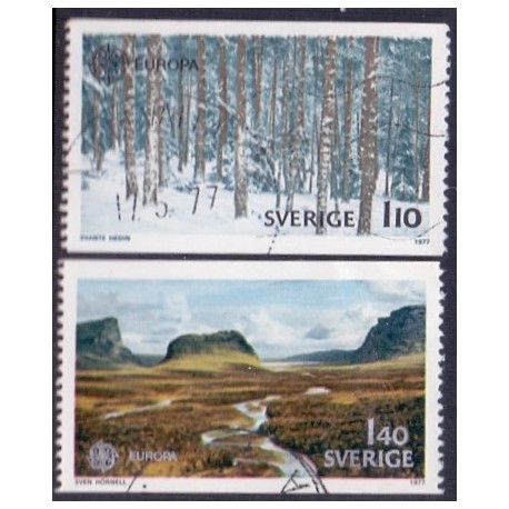 Sverige. 1977. Europamærker / CEPT 1,10-1,40 kr. AFA nr 989-90 **     postfrisk stemplet FDC st,