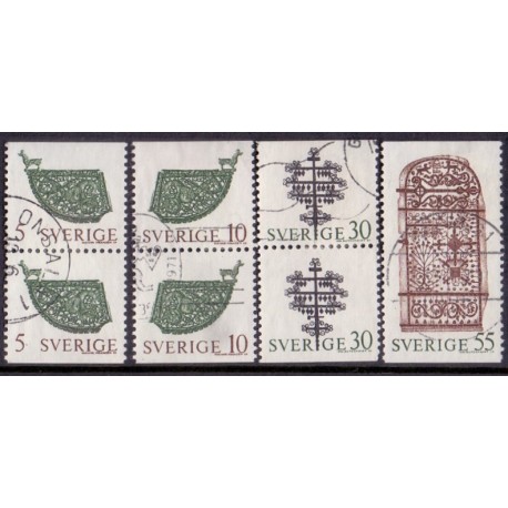 Sverige. 1970. Kunsthåndværk, AFA nr. 673Co-676 ** (3 par+1)     postfrisk stemplet FDC st,