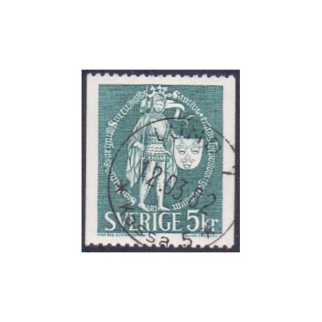 Sverige. 1970. Rigsvåben 5 kr. FLOUR / Alm papir AFA nr. 677 **     postfrisk stemplet FDC st,