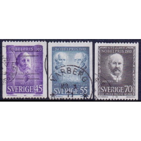 Sverige. 1970. Nobelpristagere 1910, 45-70 Øre. AFA nr. 703-05 **    postfrisk stemplet FDC st,