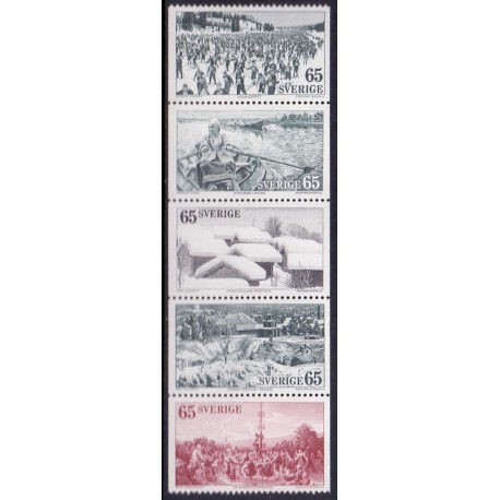 Sverige. 1973. Turistmotiver. 5 stribe. AFA nr. 800-04 **     postfrisk stemplet FDC st,