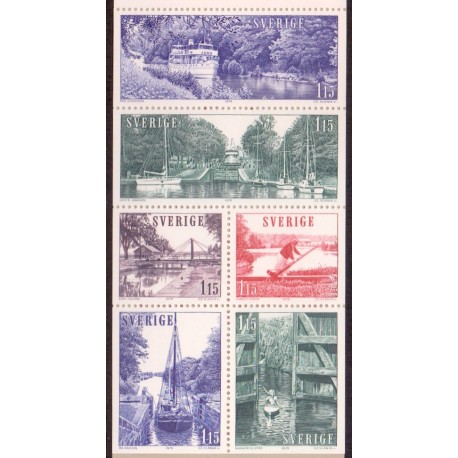 Sverige. 1979. Turistudgave hæfte/blok. AFA nr. 1070-1075Dnh **    postfrisk stemplet FDC st,