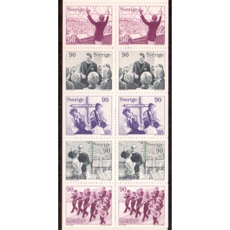 Sverige. 1978. Frie kristne samfund, hæfteblok. AFA nr. 1023Cv-1027Ch **      postfrisk stemplet FDC st,