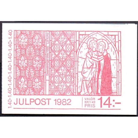 Sverige. 1982. Julefrimærker, AFA nr. 1210-14 postfrisk parstykker stemplet  hæfte FDC parstykkke