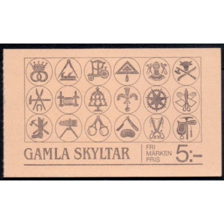 Sverige. 1985. Gamle håndværksskilte. AFA nr. 1326-30 postfrisk hæfte Stemplet hæfte FDC parstykkke SWEDEN **/o