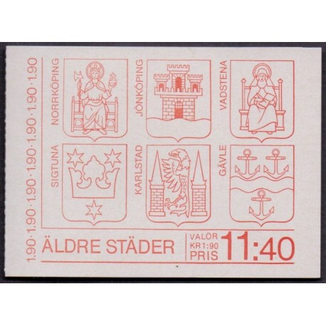 Sverige. 1984. Gamle Byer, AFA nr. 1282-87 postfrisk Stemplet hæfte FDC parstykkke SWEDEN **/o