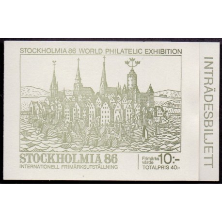 Sverige. 1986. Stockholmia. AFA nr. 1379-82 postfrisk miniark  Stemplet hæfte FDC parstykkke SWEDEN **/o