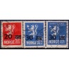 Norge. 1927. Provisorier, 20/25-30/45 Øre.  AFA nr. 128-30 st. (3) **                             st. stemplet postfrisk