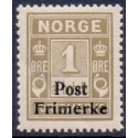 Norge. 1929. Provisorier på portomærker. 1 øre. AFA nr. 139 ** st. stemplet postfrisk