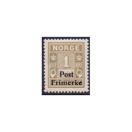 Norge. 1929. Provisorier på portomærker. 1 øre. AFA nr. 139 ** st. stemplet postfrisk