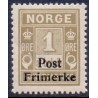 Norge. 1929. Provisorier på portomærker. 1 øre. AFA nr. 139 ** st. stemplet postfrisk