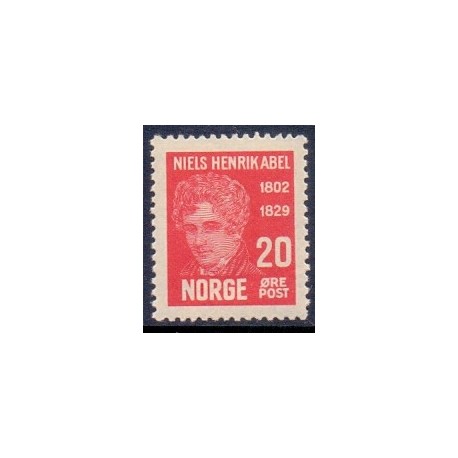 Norge. 1929. N.H. Abels død 20 øre. AFA nr. 150 ** st. stemplet postfrisk