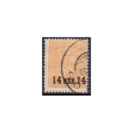 Norge. 1929. Provisorium 14 Øre./2 Sk.  AFA nr. 152 ** st. stemplet postfrisk