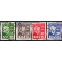 Norge. 1932. Bj, Bjørnson fødsel. 10-30 Øre. AFA nr. 163-66 st. (4) ** st. stemplet postfrisk