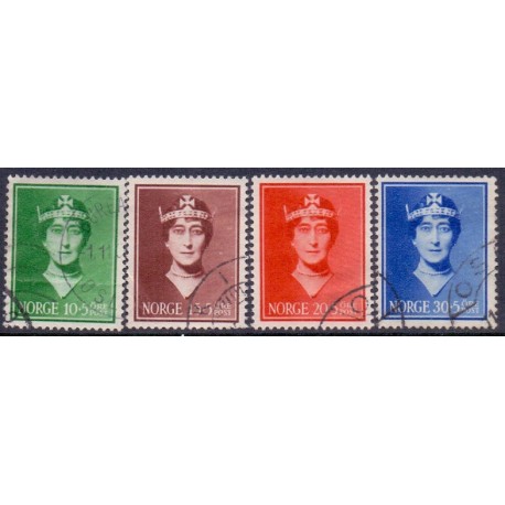 Norge. 1939. Dr. Maud sørgeudgave10-30+5 Øre. AFA nr. 204-07 ** st. stemplet postfrisk