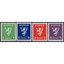 Norge. 1940. Ny tegning 1-5 kr. AFA nr. 208-11 ** st. stemplet postfrisk
