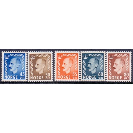 Norge. 1950-51. Posthorn og Haakon VII. AFA nr. 370-80 ** stemplet postfrisk FDC