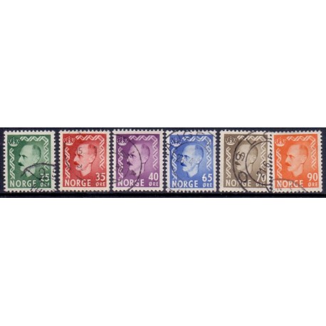 Norge. 1955-56. Farveændringer m.m.. AFA nr. 410-15 ** stemplet postfrisk FDC