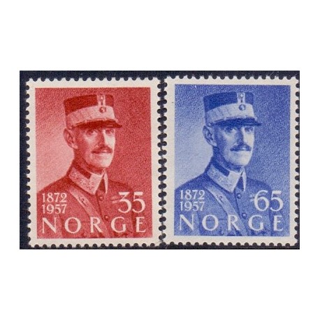 Norge. 1957. Haakon VII 85-års fødselsdag. AFA nr. 430-31 ** stemplet postfrisk FDC