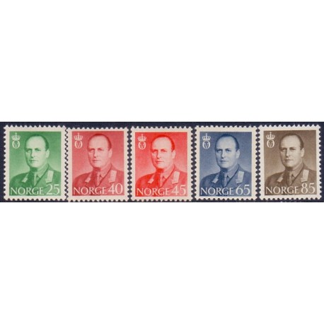 Norge. 1958-59. Kong Olav V. AFA nr. 432-36 ** stemplet postfrisk FDC