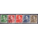 Norge. 1958-59. Kong Olav V. AFA nr. 432-36 ** stemplet postfrisk FDC