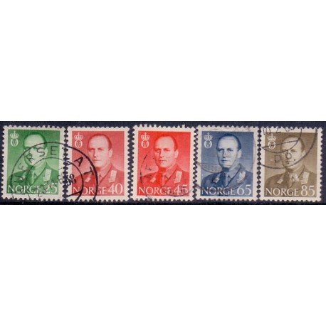 Norge. 1958-59. Kong Olav V. AFA nr. 432-36 ** stemplet postfrisk FDC